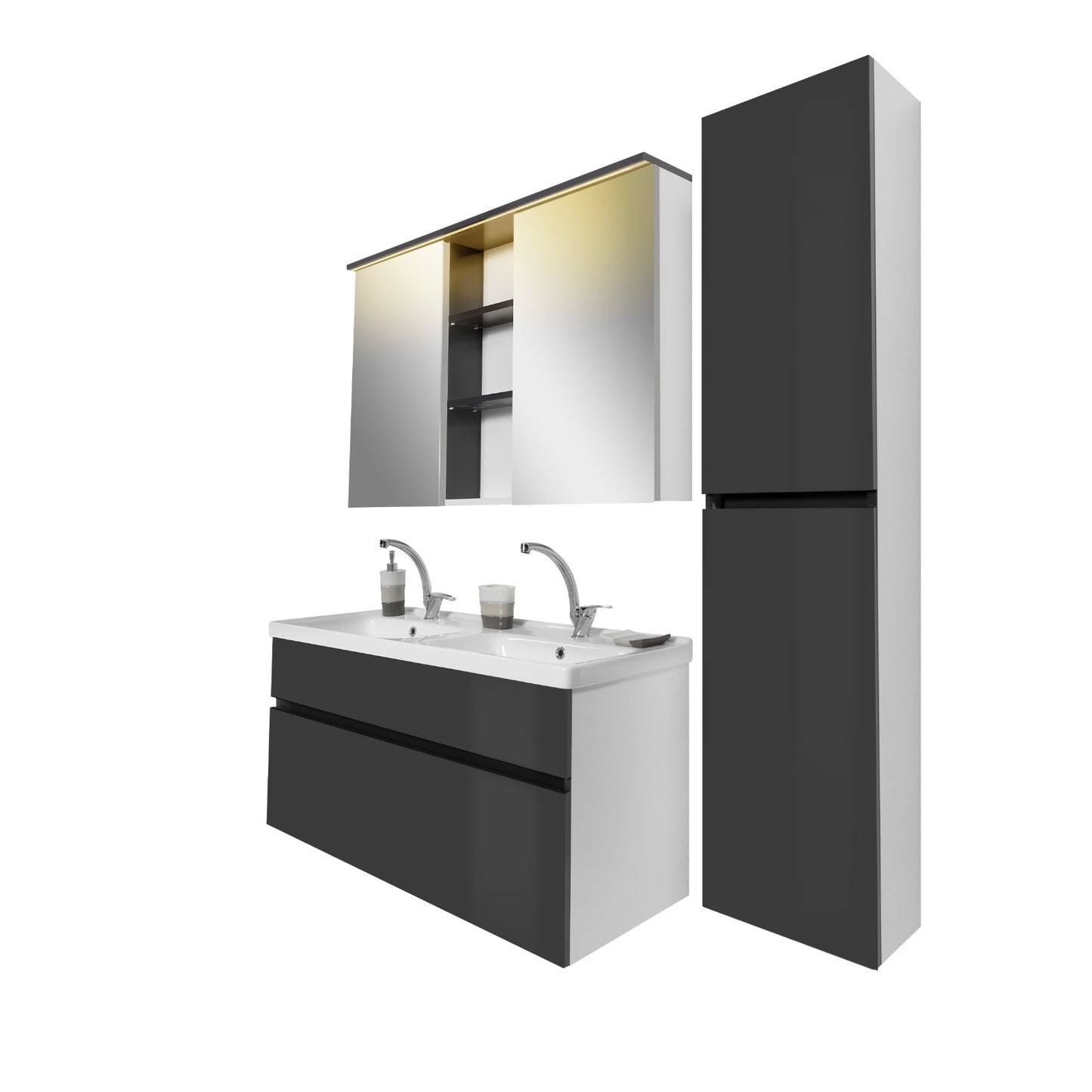 Bathroom cabinet with double sinks  Dosaur - Infinty Aurora Home Decor 